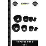 Carlburn #punchseti Ağaç Kesme Testere Matkap Ucu Alçıpan Tavan Mdf Plastik Delik Açma 11 Parça Panç Seti - Tek Ebat