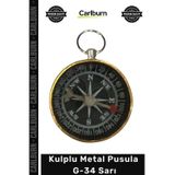 Carlburn #Pusula Paslanmaz Çelik Dayanıklı Su Geçirmez Hassas Kamp Pusula Kulplu Metal Pusula G34 Sarı