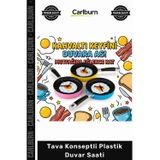 Carlburn #Saat Dekoratif Yumurta Görünümlü Modern Şık Renkli Büyük Boy Tava Konseptli Duvar Saati