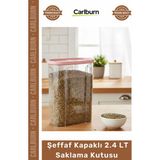 Carlburn #saklamakabı Mutfak Düzeni Kuru Gıda Bakliyat Şeffaf Pratik Depolama 2.4 Lt Şık Erzak Saklama Kabı - Çok Renkli - Tek Ebat
