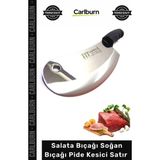 Carlburn #satır Profesyonel Paslanmaz Sürmene Çelik Salata Bıçağı Soğan Bıçağı Pide Kesici Satır Zırh - Çok Renkli - Tek Ebat