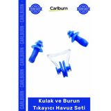 Carlburn Silikon Su Geçirmez Profesyonel Yüzücü Antrenman Malzemesi Kulak Burun Tıkayıcı Havuz Seti