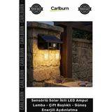 Carlburn #solar Dış Mekan Sensörlü Solar Ikili LED Ampul Lamba Çift Başlıklı Güneş Enerjili Aydınlatma