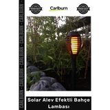 Carlburn #solar Güneş Enerjili LED Dekoratif Dayanıklı Kazıklı Şık Solar Alev Efektli Bahçe Lambası