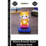 Carlburn #solar Şans Getiren Dekoratif Araba Süsü Ofis Masa Hediyesi Güneş Enerjili Solar Sallanan Kedi