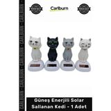 Carlburn #solar Şans Getiren Dekoratif Araç Torpido Üstü Ofis Biblo Güneş Enerjili Solar Sallanan Kedi