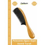 Carlburn #tarak Doğal Antistatik El Işçiliği Ergonomik Masaj Etkili Sağlıklı Pelesenk Ağacı Saplı Kemik Tarak - Tek Ebat