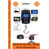 Carlburn #Tartı Hassas Ölçüm Işıklı Daralı Lcd Ekran Elektronik Dijital El Kantarı 50 Kg Terazi Tartı 10 Gr H