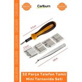Carlburn #tornavida Profesyonel Hassas Elektronik Laptop Saat 32 Parça Telefon Tamir Mini Tornavida Seti - Çok Renkli