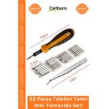 Carlburn #Tornavida Profesyonel Hassas Elektronik Laptop Saat 32 Parça Telefon Tamir Mini Tornavida Seti
