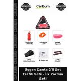 Carlburn #trafikseti Yangın Tüpü Reflektör Halat Muayene Üçgen Çanta 2'li Set Trafik Seti Ilk Yardım Seti