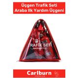 Carlburn Tse Belgeli Tüvtürk Uyumlu Üçgen Trafik Seti Bez Çantalı Karayollarına Uygun Araba Ilk Yardım Üçgen