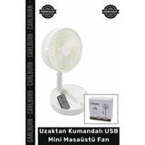 Carlburn #vantilatör Teleskopik Katlanır Şarjlı Sessiz Taşınabilir Uzaktan Kumandalı USB Mini Masaüstü Fan - Çok Renkli