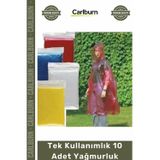Carlburn #Yağmurluk Su Geçirmez Pratik Kullan At Şeffaf Kapüşonlu Acil Durum Tek Kullanımlık 10 Adet Yağmurlu