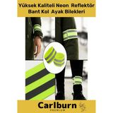Carlburn Yüksek Kaliteli Neon Sarı Kumaş Hafif 360 Derece Yansıtma Çatlamaz Reflektör Bant Kol Ayak Bilekleri - Fosfor