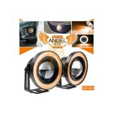 Carlifestyle Mercekli Angel Led Halkalı Sis Far Metal Alaşım Gövde Su Geçirmez Angel Sis Turuncu 76 Mm