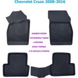 Carlone Chevrolet Cruze 2008-2016 4d Premium Havuzlu Paspas-Kaydırmaz Taban - Siyah