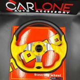 Carlone Momo Spor Direksiyon 32CM Sarı-Altı Kesikli Yarış Spor Direksiyonu