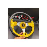 carlone Momo Spor Direksiyon 32cm Sarı Göbek Detaylı- Yarış Spor Direksiyonu