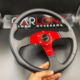 Carlone Momo Spor Direksiyon 34CM Kırmızı Göbek Delikli Desen Ithal Ürün A+ Kalite