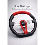 Carlone Momo Tip Spor Direksiyon Kırmızı Nubuk Süet Deri Detaylı 32CM Özel Seri