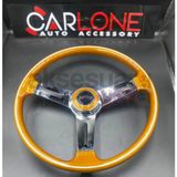 Carlone Personel Ahşap Vintage Retro 38CM Direksiyon- Etiketçilere Özel Şık Ahşap Direksiyon - Sarı