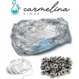 Carmelina 1kg Jel Mum+5mt Fitil+25 Sabitleme Çıtçıtı - Beyaz - 1 Adet
