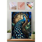 Carmen Asil Tavus Kuşu Boyama Seti Çok Renkli 40x50 cm Kolay Kullanım Özellikli