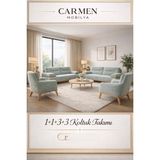 Carmen Mobilya Mekanizmalı Fiesta Koltuk Takımı - Mint Yeşili