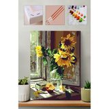 Carmen Sayılarla Boyama Seti Ayçiçeği 40x50 cm Çam Çıta Üzerine Gerilmiş Pamuklu Tuval