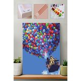 Carmen Sayılarla Boyama Seti Renkli Balonlar Akrilik Boya ve Fırça İçerir - 40 x 50 cm