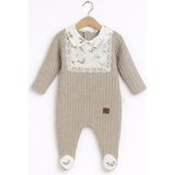 Carmin Baby Bebe Yaka Bebek Tulumu - Kahverengi - 6 Ay