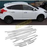 Carmind Ford Focus 3 HB Krom 2011-2017 16 Parça Cam Çerçevesi Set