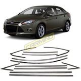 Carmind Ford Focus 3 Sedan Siyah 2011-2017 16 Parça Krom Cam Çerçevesi