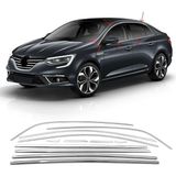 Carmind Renault Megane 4 Sedan 2016-2020 12 Parça Krom Cam Çerçevesi Set
