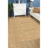 Carmine Carpet(1491) Dijital Baskılı Dekoratif Yıkanabilir Jüt Görünümlü Kaymaz Taban Halı kahve 60 x 100