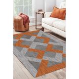 Carmine Carpet(1629) Dijital Baskılı Dekoratif Yıkanabilir Kaymaz Taban Halı turuncu 160 x 230