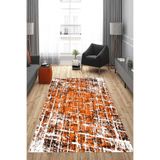 Carmine Carpet(1834) Dijital Baskılı Dekoratif Yıkanabilir Kaymaz Taban Halı turuncu 80 x 300