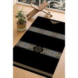 Carmine Carpet(2887) Dijital Baskılı Yıkanabilir Kaymaz Taban Seccade siyah.jpg 65 x 115
