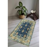 Carmine Carpet(3037) Dijital Baskılı Yıkanabilir Kaymaz Taban Seccade mavi.jpg 65 x 115