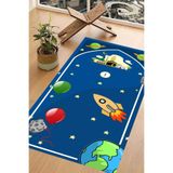 Carmine Carpet(3086) Dijital Baskılı Yıkanabilir Kaymaz Taban Çocuk Seccadesi mavi 60 x 100