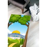 Carmine Carpet(3098) Dijital Baskılı Yıkanabilir Kaymaz Taban Çocuk Seccadesi renkli 40 x 80