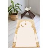 Carmine Carpet(3108) Dijital Baskılı Yıkanabilir Kaymaz Taban Çocuk Seccadesi krem 60 x 100