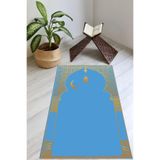 Carmine Carpet(3117) Dijital Baskılı Yıkanabilir Kaymaz Taban Çocuk Seccadesi mavi 60 x 100