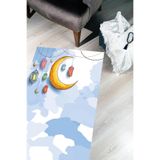 Carmine Carpet(3122) Dijital Baskılı Yıkanabilir Kaymaz Taban Çocuk Seccadesi mavi 60 x 100