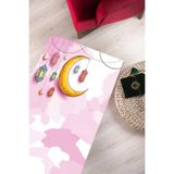 Carmine Carpet(3125) Dijital Baskılı Yıkanabilir Kaymaz Taban Çocuk Seccadesi pembe 40 x 80