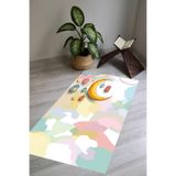 Carmine Carpet(3132) Dijital Baskılı Yıkanabilir Kaymaz Taban Çocuk Seccadesi renkli 65 x 115
