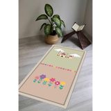 Carmine Carpet(3141) Dijital Baskılı Yıkanabilir Kaymaz Taban Çocuk Seccadesi krem 40 x 80