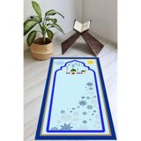 Carmine Carpet(3153) Dijital Baskılı Yıkanabilir Kaymaz Taban Çocuk Seccadesi mavi 40 x 80