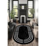 Carmine Carpet(3175) Dijital Baskılı Dekoratif Yıkanabilir Oval Kaymaz Taban Halı siyah.jpg 80 x 300